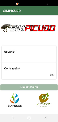 Android application SIMPICUDO MUESTREO screenshort