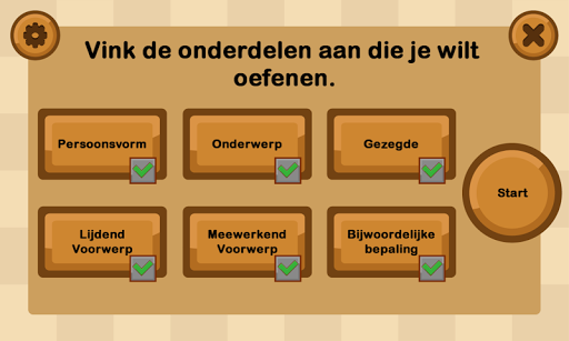 Android application Zinnen ontleden screenshort