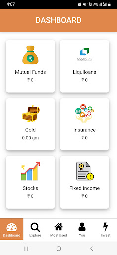 Android application Palaash Invest screenshort