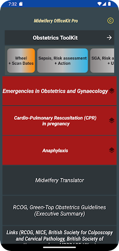 Android application Midwifery OfficeKit Pro screenshort