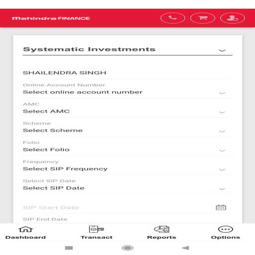 Mahindra Finance Investments Screen 3