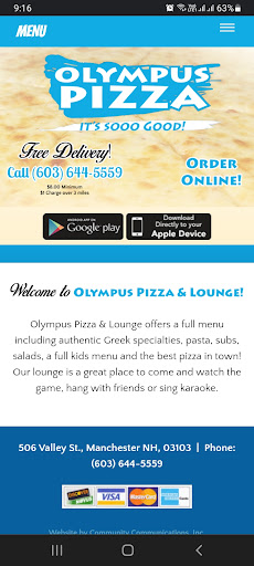 Olympus Pizza Screen 2