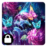 neon skull butterfly theme icon