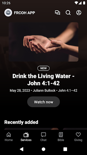 The FRC Oak Harbor Church App Screen 2