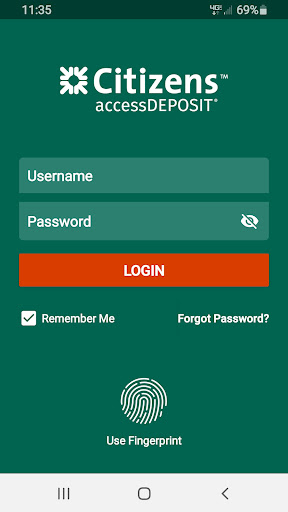 Screenshot of accessDEPOSIT® by Citizens