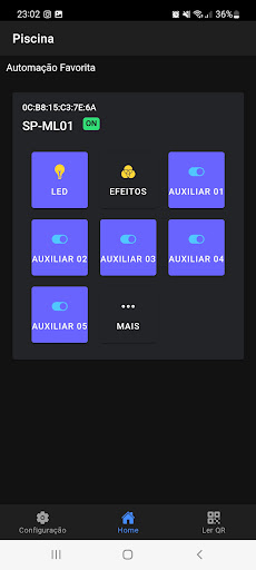 Android application SmartPiscina screenshort