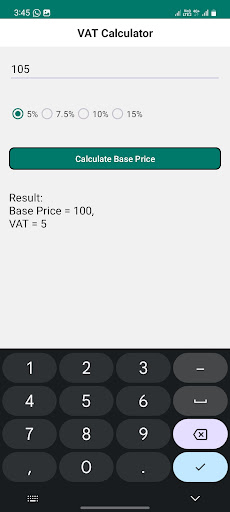 VAT Calculator - Bangladesh Screen 3