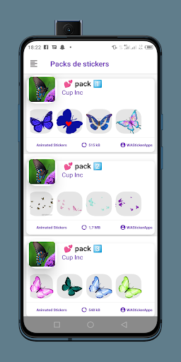 Android application Autocollants Papillons WAStick screenshort