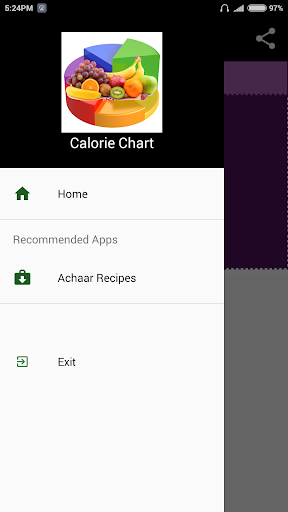 Calorie Chart Screen 3
