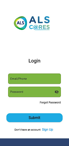 Android application ALS Cares screenshort