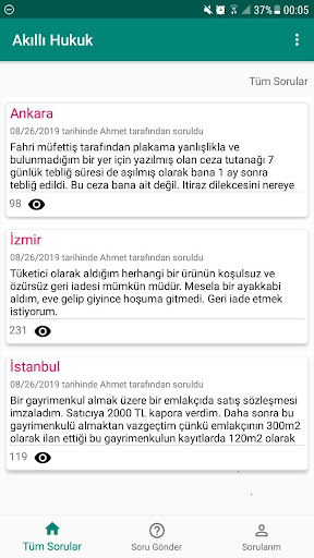 Android application Akıllı Hukuk screenshort