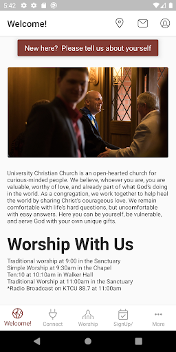 Android application University Christian Church screenshort