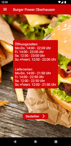 Android application Burger Power Oberhausen screenshort
