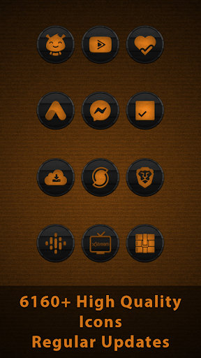 Vintage Orange on Black Wooden Icons