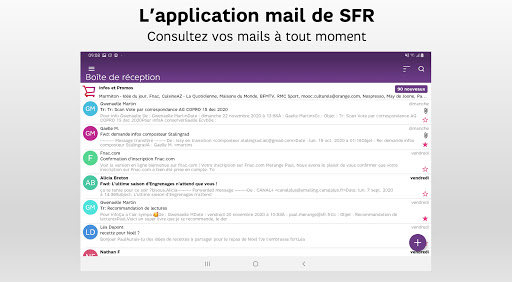 Screenshot of SFR Mail