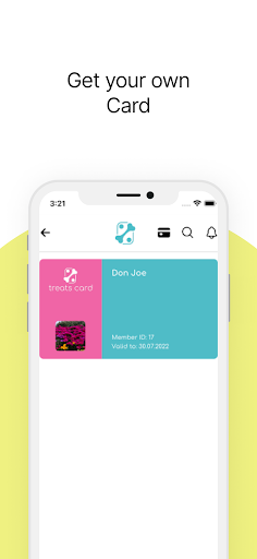 Screenshot of Treats Card