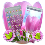 Cover Image of Télécharger Pink Tulips Flowers Launcher Theme 1.0.0 APK