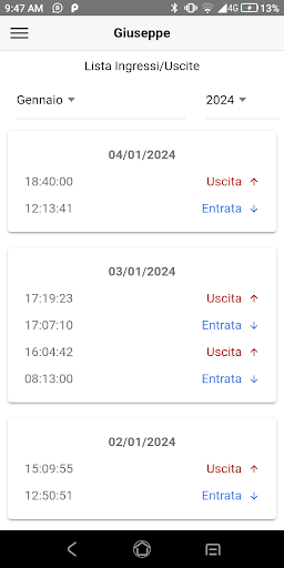Today Rilevazione Presenze Screen 3