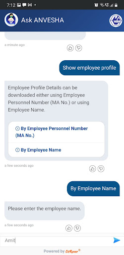 AskANVESHA - GRSE HR ChatBot p Screen 2