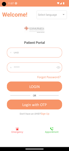 Android application Sitaram Bhartia Patient Portal screenshort