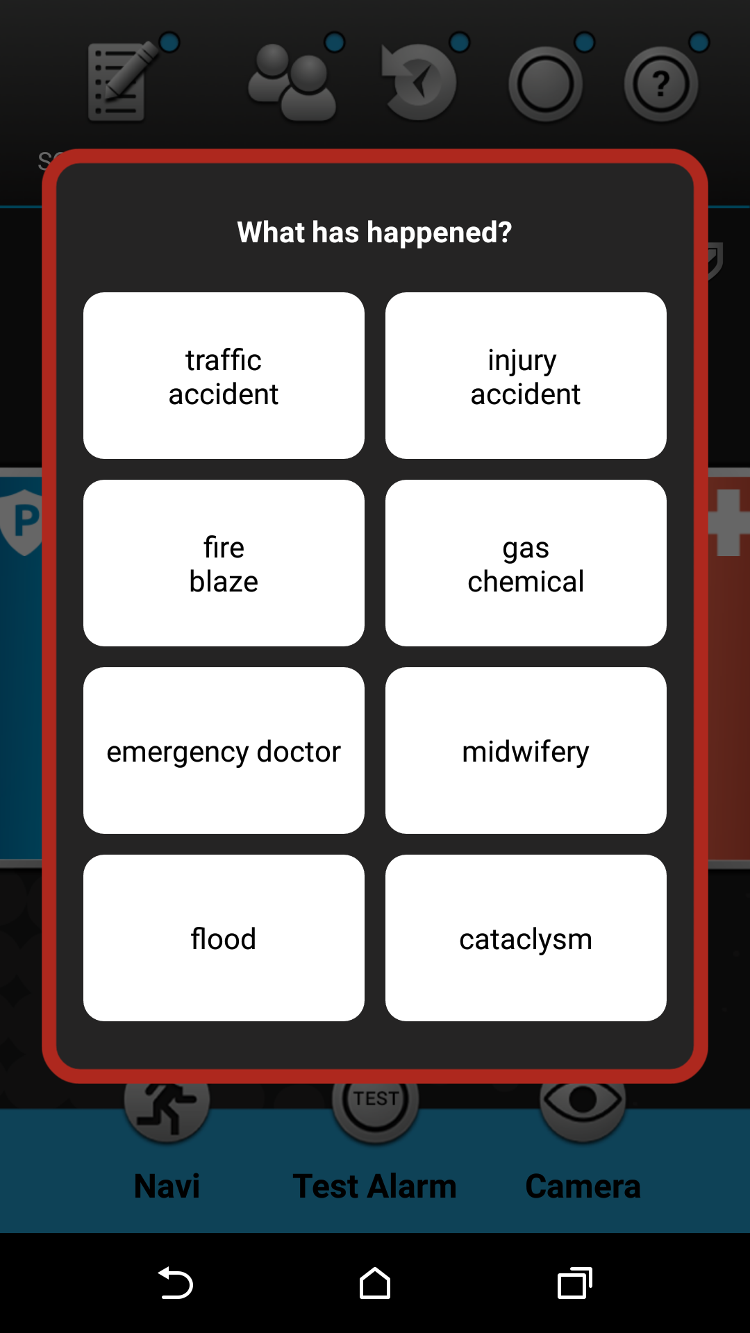 Android application HandHelp - Emergency Call App screenshort