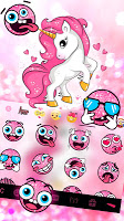 screenshot of Pink Glitter Unicorn Theme