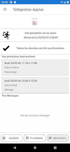 Android application Télégestion Appius screenshort