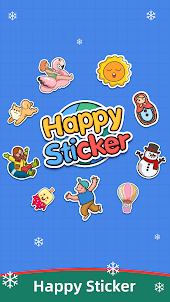 Happy Sticker: Color By Number