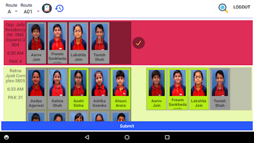 Android application Transport App Protego screenshort
