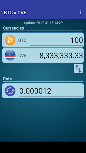 Android application Bitcoin x Cape Verdean Escudo screenshort