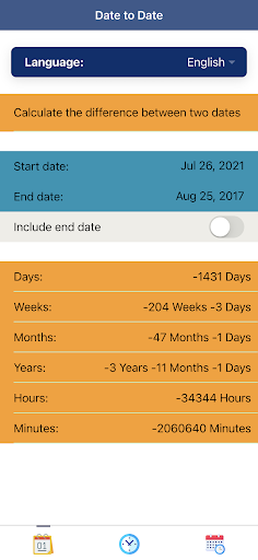 Android application Date Calculator Plus screenshort