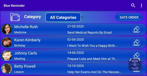 Android application Blue Reminder screenshort