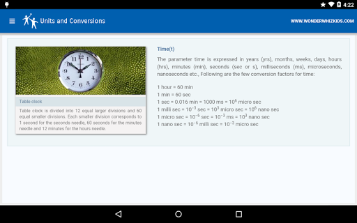Units and Conversions Screen 2