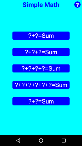 Android application Simple Math screenshort