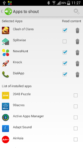 Notification Reader: Shouter Screen 3