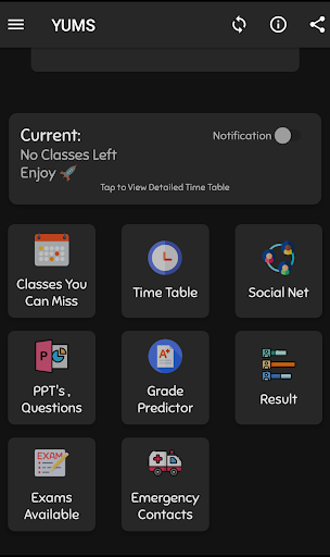 YUMS - Class Alerts, Bunk Calc Screen 2