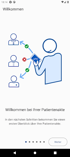 Android application BIG direkt gesund ePA screenshort