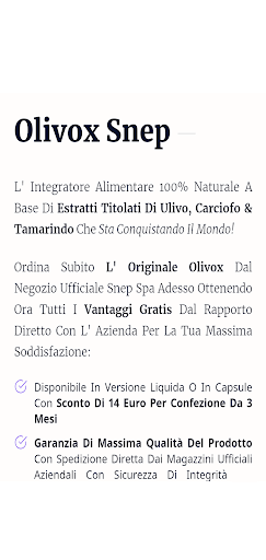 Android application Olivox Integratore Ordina Ora screenshort