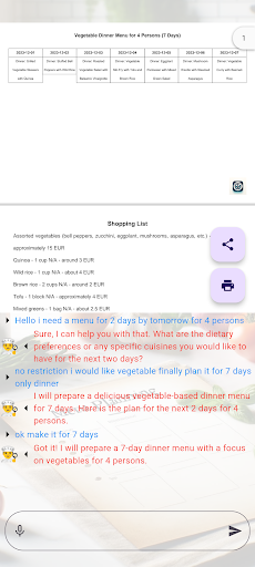Android application Menu AI - weekly meal planner screenshort