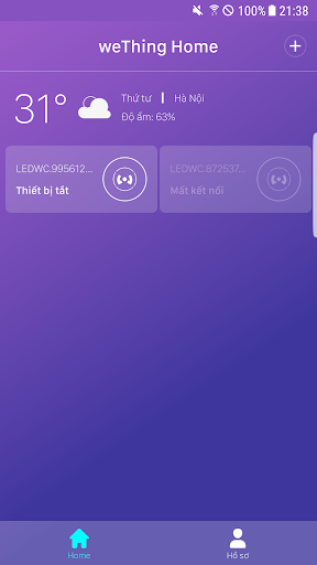 Android application weThing screenshort