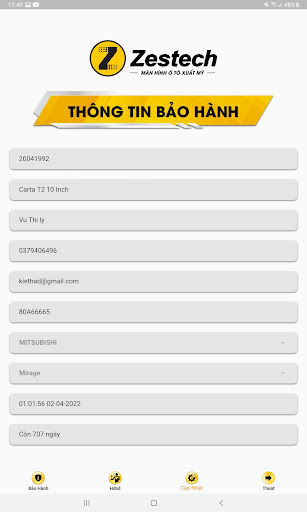 Bảo Hành Zestech Screen 3
