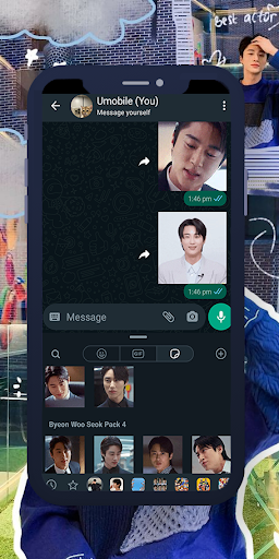 Android application Byeon Woo Seok GIF Stickers screenshort