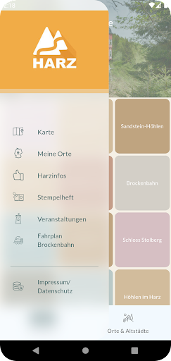 Android application Harz App - mit Stempelheft screenshort