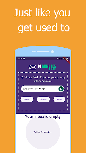 Android application 10 Minute Mail - Temp Mail screenshort