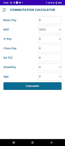DEFENCE PENSION CALCULATOR Screen 3