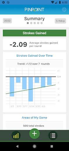 Pinpoint: Golf Strokes Gained Screen 3