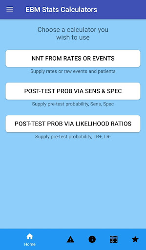 Android application EBM Stats Calculators screenshort