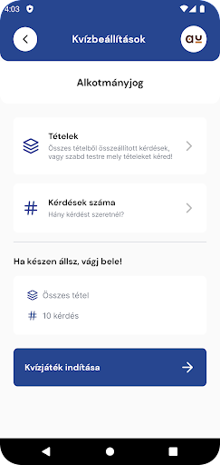 Aurum KvízApp Screen 2