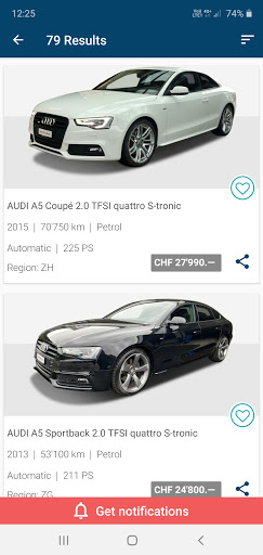 autolina.ch has 90000 cars Screen 3
