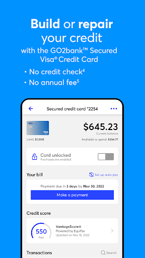 Screenshot of GO2bank: Mobile banking
